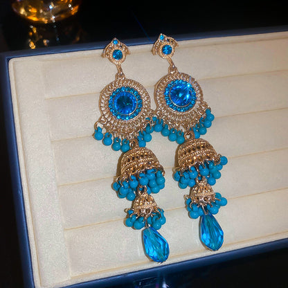 Cross-border new vintage tassel earrings niche light luxury design earrings fashionable high-end earrings